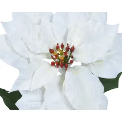 Künstlicher Weihnachtsstern mit Stiel 23x67cm - Kunstblumen Seidenblumen Dekoblumen Blumendeko Stielblumen Blumen Deko Hochzeit Weihnachtsdeko Weiß