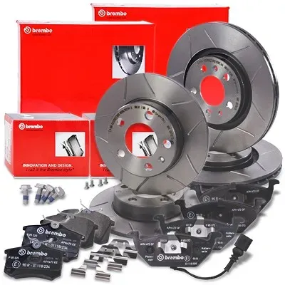 Brembo Bremsscheiben+Beläge Vorne+Hinten [Hersteller-Nr. 40278924] für Audi, Seat, Skoda, VW