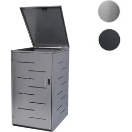 Mendler Mülltonnenverkleidung E83 für 1 Tonnen 108 x 61 x 76 cm silber