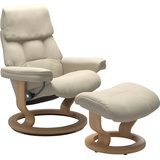 Stressless Relaxsessel STRESSLESS "Ruby" Sessel Gr. Leder BATICK, Fuß Eiche, B/H/T: 74 cm x 97 cm x 74 cm, beige (cream batick) Lesesessel und Relaxsessel