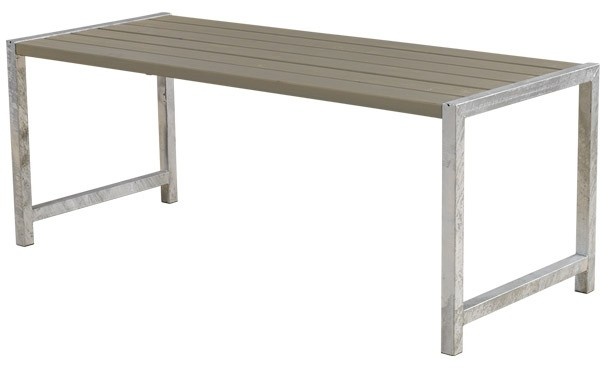 Planken Gartentisch - Outdoor Bistrotisch aus Thermoholz, in Natur/Silber - Outdoor Tisch in der Größe 186 x 77 x 72 cm - Outdoor Esstisch für Garten