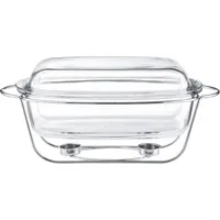 SPEISEWÄRMER Teelicht Warmhaltebehälter Stövchen Deckel Wärmebehälter Glas - Transparent/Silber