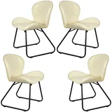 Casa Moro Polsterstuhl Besucherstuhl Stuhl Esszimmer Echt Leder Beige (Schalenstuhl bequem modern Lederstuhl), Echtleder Esszimmerstuhl als 1 Stuhl, 2er, 4er & 6er Set beige