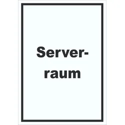 Serverraum Schild mit Text Computer IT PC hochkant A4 (210x297mm)