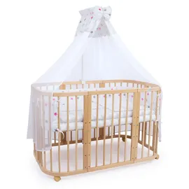Waldin Babybett Kinderbett 7in1 mit Matratze,