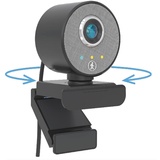 Midland Follow-U Webcam, C1522, drehbare Webcam im edlen Design für Smart-Working mit Live Tracking System, integriertem Mikrofon, Full HD: 1080p, kompatibel mit jedem Gerät mit USB-Anschluss
