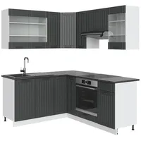 Vicco Fame-Line Winkelküche L-Form 160 x 190 cm Weiß