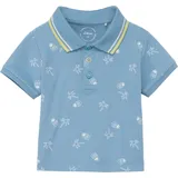 S.Oliver - Poloshirt mit All-over-Print, Babys, blau, 86