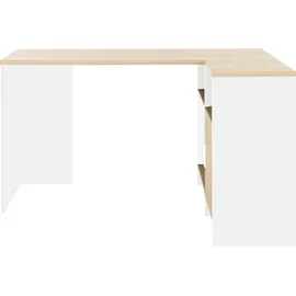 Gami Schreibtisch "Liverpool", weiß (kastanie natur, weiß), B:136cm H:75,7cm T:87,5cm, Tische, Schreibtisch