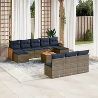 vidaXL Gartensofa-Set 11-tlg. grau
