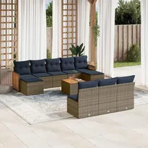 vidaXL Gartensofa-Set 11-tlg. grau