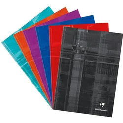 Clairefontaine 5x Kladde/Notizbuch mit Hardcover A4, 96 Blatt liniert 90g - Sortiert 9046C