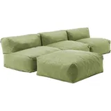 Oviala Gartensofa, Grün Textil, 85x65x340 cm, Loungemöbel, Gartensofas