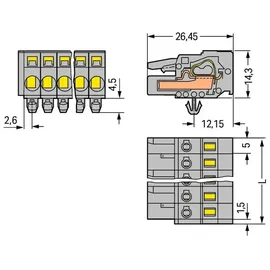 WAGO Buchsengehäuse-Kabel 231 Polzahl Gesamt 11 Rastermaß: 5 mm 231-111/008-000