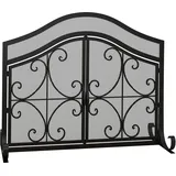 Homcom Kamingitter Stahl 105 x 80,5 cm Schwarz