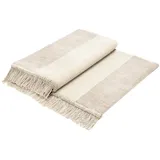 Biederlack Sofaschoner COTTON Cover Salt & Pepper« mit Fransen, beige