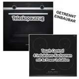 Siemens Herdset SIEMENS Backofen Teleskopauszug + Induktionskochfeld TouchSlider autark 60 cm