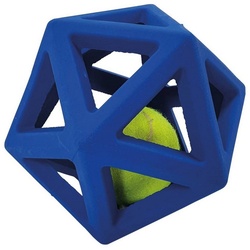 Nobby Spielknochen Hundespielzeug Vollgummi Gitterball mit Tennisball blau