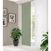 home in green halbtransparenter Schiebevorhang ESTRA, in Bambus-Optik, digitalbedruckt, aus recyceltem Polyester, Seiten lasergeschnitten, Farbe: Salbei, Größe: 245 x 60 cm, Anzahl:1x