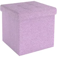 Intirilife Sitzhocker 38x38x38 cm in LOTUS ROSA - Sitzwürfel mit Stauraum und Deckel aus Stoff mit Mulden - Sitzcube Fußablage Aufbewahrungsbox Truhe Sitzhocker