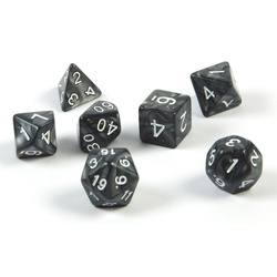 SHIBBY Spielesammlung, 7 polyedrische DND Würfel für Rollen- und Tabletopspielemit Beutel schwarz