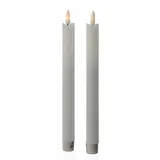 MARELIDA LED Stabkerzen Tafelkerzen Dinner Spitzkerzen rustikal H:25cm weiß 2St