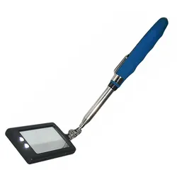 A-TIL Teleskopspiegel Inspektionsspiegel ausziehbar mit 2 LED Lampen inkl. Batterie