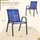 Costway Gartenstuhl 56 x 70 x 84 cm blau/schwarz 4 St.