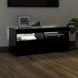 vidaXL TV-Schrank mit LED-Leuchten 90x35x40 cm Schwarz Holz