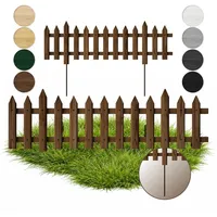 Floranica Gartenzaun 100 x 40 cm 3 Stück Braun