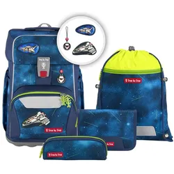 Step by Step Giant Schulrucksack-Set 5 tlg. Starship Galactus, blau