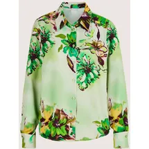 Madeleine Hemdbluse Elegante Bluse mit Hemdkragen Eisgrün/Multicolor 38