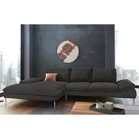 W.Schillig Ecksofa »enjoy&MORE«, mit Sitztiefenverstellung, Füße Chrom glänzend, Breite 340 cm grau