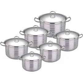 Hoffmanns Edelstahl-Kochtopfset 12-Teilig
