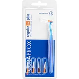 Curaprox Interdentalbürsten CPS 14 regular plus, orange, konisch, 1.5 mm Durchmesser, 5 mm Wirksamkeit, Set mit 5 Zahnzwischenraum-Bürsten CPS regular 14 und Halter UHS 451