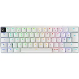 Logitech G PRO X 60 LIGHTSPEED kabellose Gaming-Tastatur, ultra-kompakte mechanische 60%-TKL-Tastatur, LIGHTSYNC RGB, Doubleshot-PBT-Tastenkappen, optische taktile, Windows PC, QWERTZ DE - Weiß