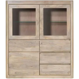 Massivmoebel24 Highboard 128 x 145 x 40 cm Weiß