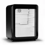 Klarstein Audrey Evo Getränkekühlschrank | Retro-Design | Glastür | 68 L | EEK °C, Schwarz