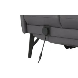HIMOLLA Eckcouch Leder 2-Sitzer Schwarz