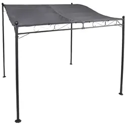 Lex Pavillon Gartenpavillon 2,5x3 m Anbaupavillon Terrasse Pergola Sonnenschutz PU grau : Grau