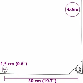 vidaXL Plane 4 x 6 m Braun