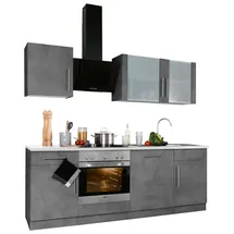 WIHO KÜCHEN Küchenzeile Cali 220 cm grau