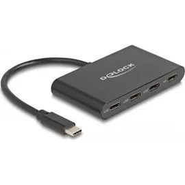 DeLock 64174 USB 3.2 Gen 1 USB Type-C Hub mit 3 x USB Type-C Buchse - Dockingstation - USB-C zu 4x USB-C, PD 100 Watt
