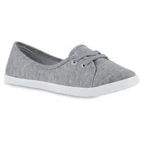 VAN HILL Damen Sportliche Ballerinas Flach Basic Bequem Schuhe 215864 Grau 36 - 36 EU
