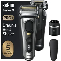Elektrorasierer BRAUN "Series 9 Pro+ 9567cc", silber (silberfarben), Elektrorasierer, Precision ProTrimmer