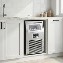 Homcom Kommerzielle Eiswürfelmaschine 30 kg/24 H Eismaschine Edelstahl - Silber