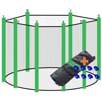 walexo Trampolin Sicherheitsnetz für 8 Stangensysteme Größen (305 cm Ø, Schwarz/Hellgrün)