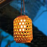 Solarlaterne für Außen, Solar Rattan Laterne, Solarlampen für Außen Garten, Wasserdicht Solarleuchten, Hängend Solar Gartenleuchten für Draußen, Balkon, Terrassen, Outdoor, Gartendeko (1 Stück)