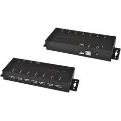 Exsys EX-1178S, USB 2.0, USB 2.0, 480 Mbit/s, Schwarz, Metall, Gleichstrom, USB