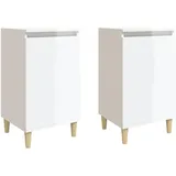 vidaXL Nachtschrank 2 Stk. 40 x 35 x 70 cm Hochglanz-Weiß
